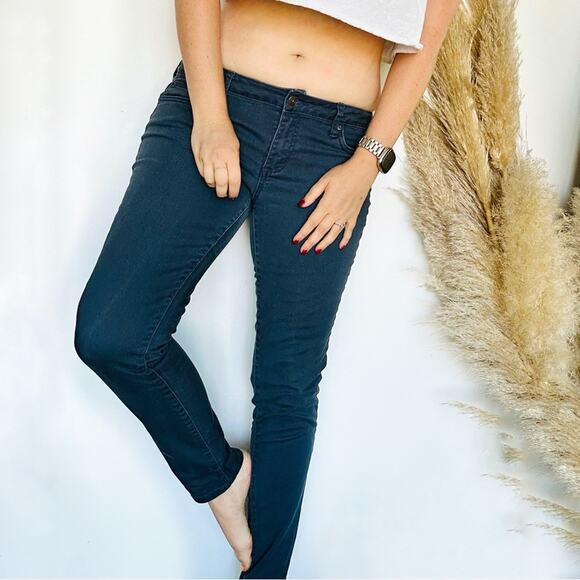 VINTAGE Y2K HERITAGE 1981 Navy Blue Denim Jeans Low Rise Straight Leg Pants 30 - Picture 1 of 14